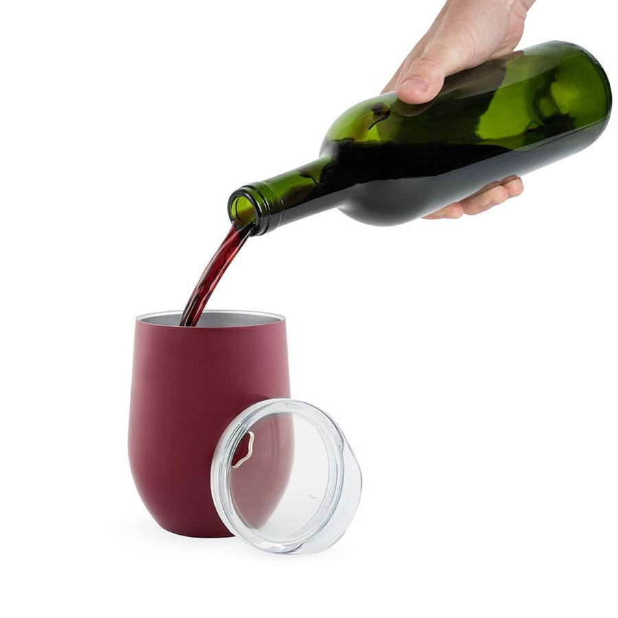 Sip & Go Stemless Wine Tumbler-Drinkware-TrueBrands-Burgundy-VinGrotto Wine Cellar Construction Company