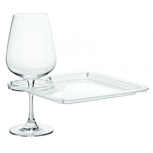 Square Party Plates With Built-In Stemware Holder-cocktail plates-Franmara-VinGrotto Wine Cellar Construction Company