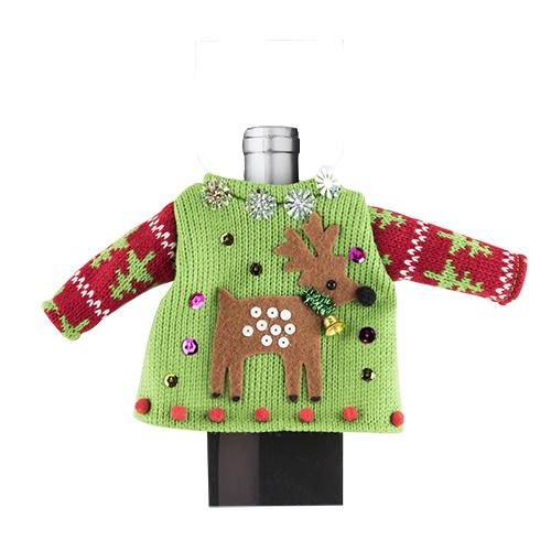 Reindeer ONLY Christmas Sweaters for Wine Bottles... and only for Elizabeth!-Accessories-VinGrotto-VinGrotto Wine Cellar Construction Company