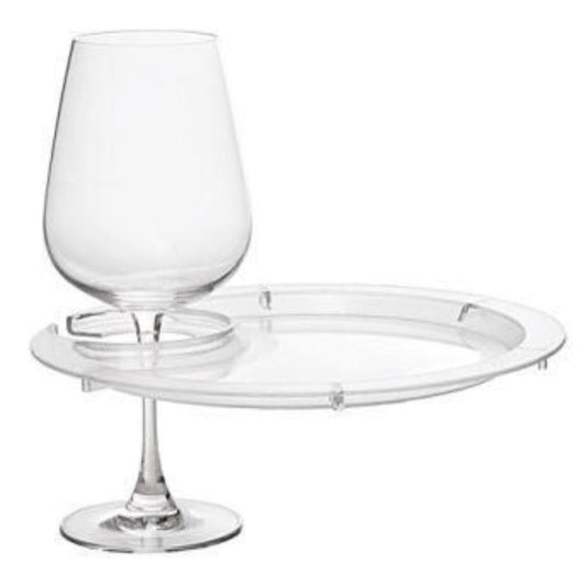 Round Party Plates With Built-In Stemware Holder-cocktail plates-Franmara-VinGrotto Wine Cellar Construction Company
